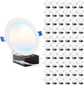 Sunco 60 Pack 6 Inch 5CCT Canless LED Recessed Lights