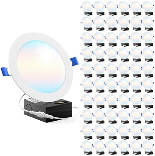 Sunco 60 Pack 6 Inch 5CCT Canless LED Recessed Lights