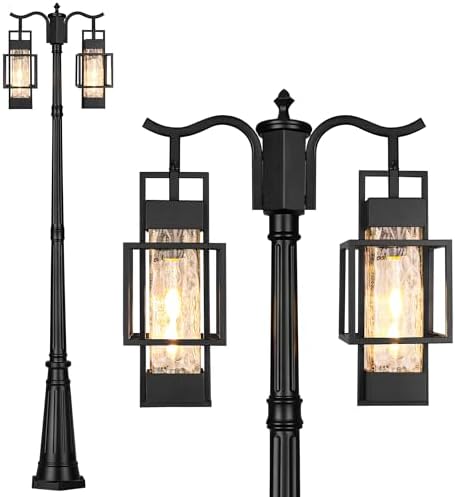 PARTPHONER 2-Head Outdoor Lamp Post Light