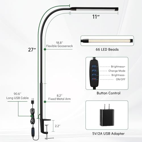 Clamp LED Desk Lamp for Home Office