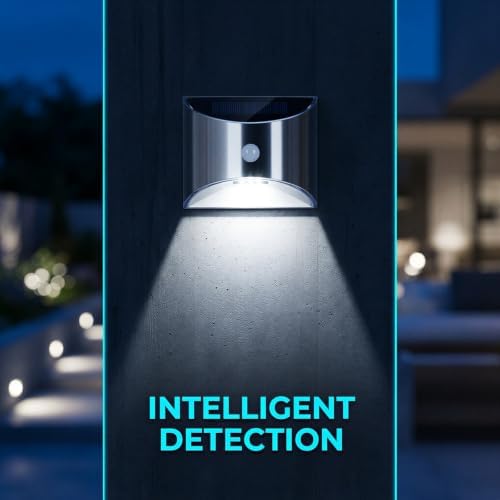 Stainless Steel Solar Fence Lights, 4 LED