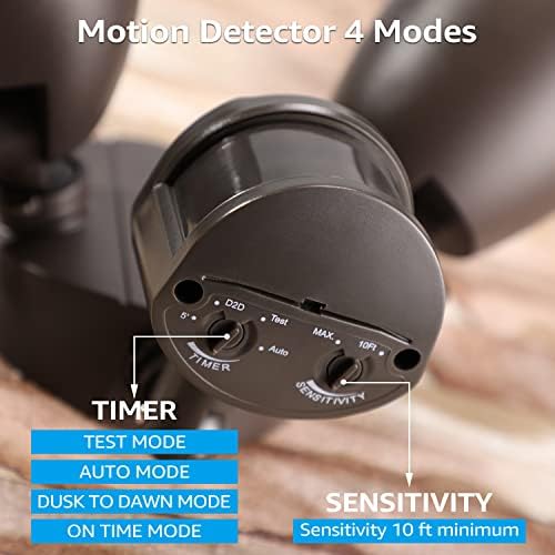 LEONLITE LED Outdoor Security Light, Motion Sensor, Bronze