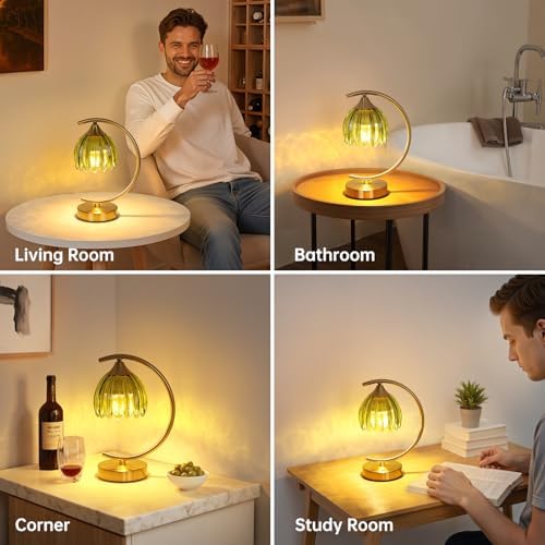 Shenmoyl Tulip Cordless Table Lamp, 5200mAh, Green Tulip
