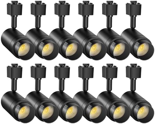 12 Pack Zoomable J Type Track Lighting Heads, 12W