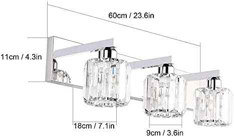 Aipsun 3-Light Crystal Bathroom Vanity Light