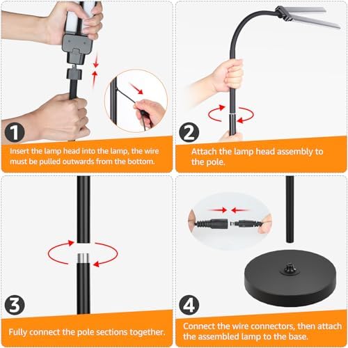 20W 1400LM LED Floor Lamp with Adjustable Neck
