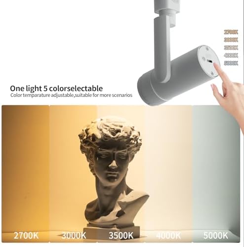 mirrea 5-Color Zoomable LED Track Lighting Heads, 6 Pack