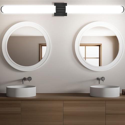 LUXRITE 48 Inch Black 5CCT LED Vanity Light