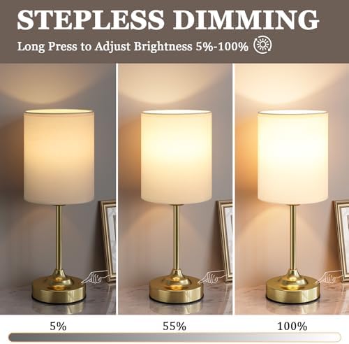 Rechargeable Table Lamp, Brass, 1 Pack