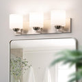 mirrea 3-Light Brushed Nickel Bathroom Vanity Light