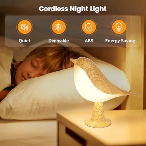 Haotao Small Bird Table Lamp, 2600mAh Rechargeable