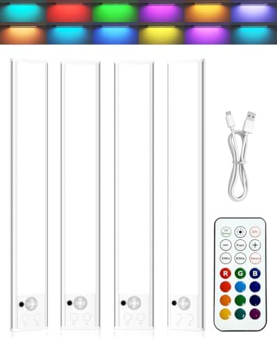 Wireless RGB Motion Sensor Lights, 4 Pack