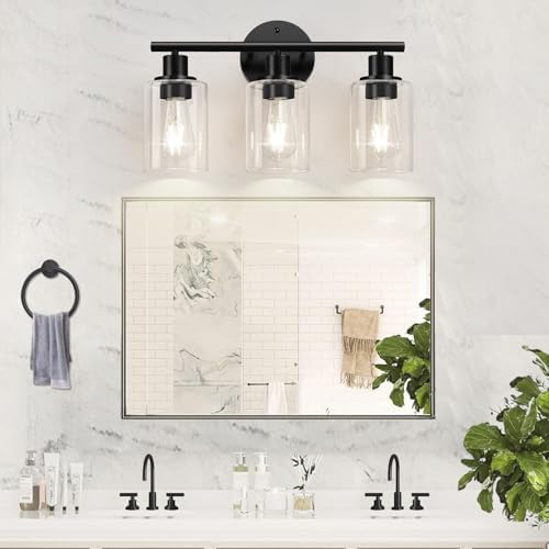 Zarbitta 3-Light Black Bathroom Vanity Light