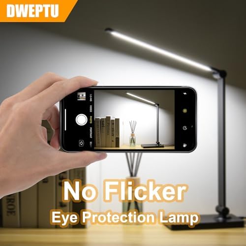 DWEPTU Rechargeable Desk Lamp, Adjustable, 3 Brightness, USB Charging