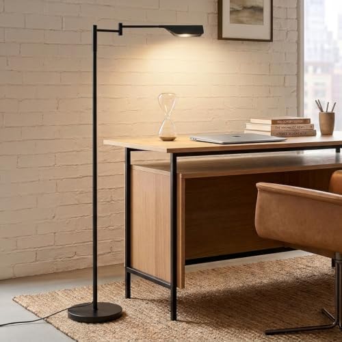 Brightech Leaf Pharmacy LED Reading Lamp, Dimmable, Jet Black