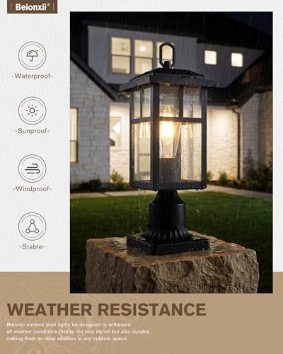 Beionxii 17Inch Outdoor Post Lights, 2 Pack