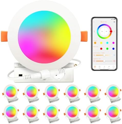 MELPO 4 Inch Smart Recessed Ceiling Light, 12 Pack
