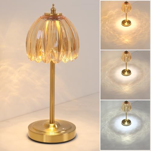Shenmoyl Tulip Cordless Table Lamp, Amber