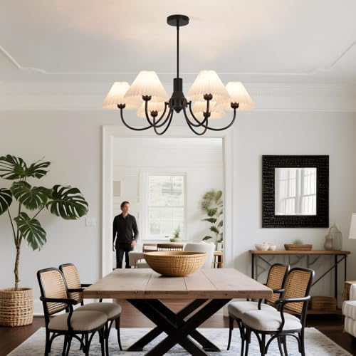 6-Light Modern Black Industrial Farmhouse Chandelier