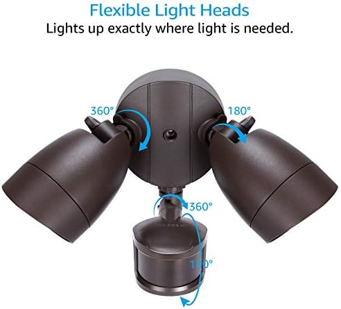 LEONLITE LED Outdoor Security Light, Motion Sensor, Bronze