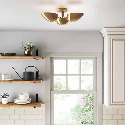 Nathan James Argo 3-Light Semi Flush Mount Ceiling Light, Vintaged