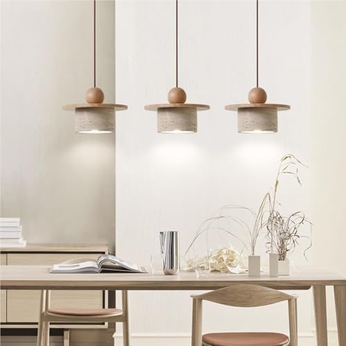 Modern Industrial Height Adjustable Pendent Light Walnut Color