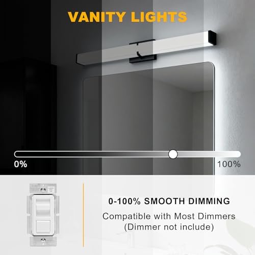 16 Inch Black Dimmable LED Bathroom Vanity Light