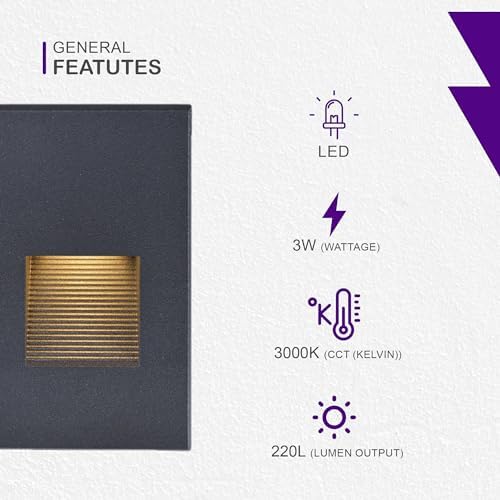Ciata Indoor/Outdoor 3 Watt Vertical Stair/Step Light, 3000K