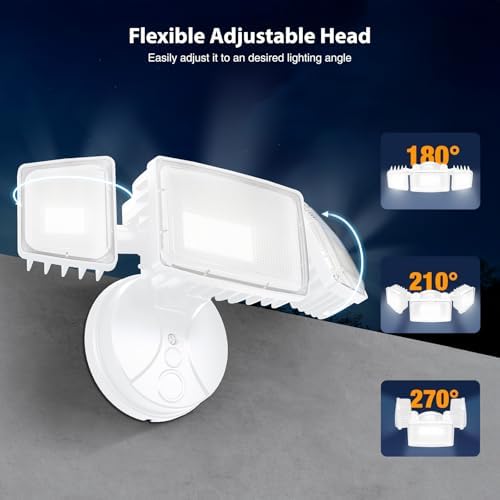 Onforu 100W 11000LM LED Flood Light, 3 Adjustable Heads
