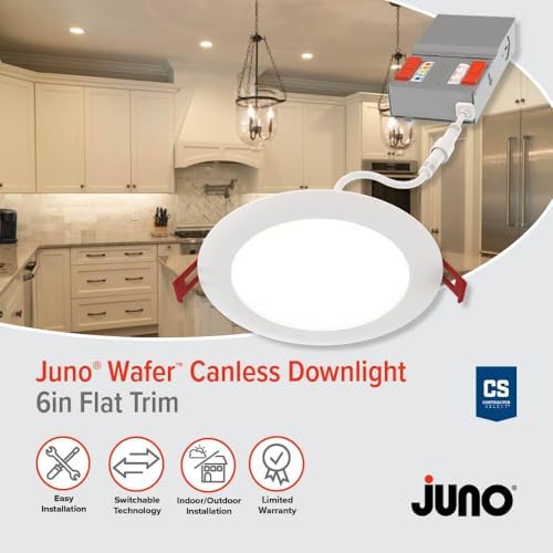 Juno 6-Inch Round Baffle Wafer LED Downlight, 1 Pack