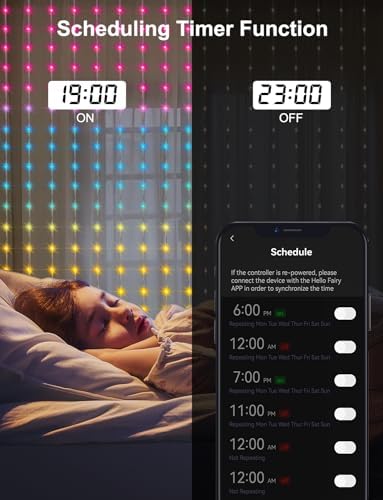 LumBelle 6.6 x 6.6Ft 400 LED Smart Curtain Lights