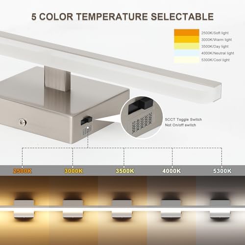24 Inch 18W Brushed Nickel LED Bathroom Vanity Light