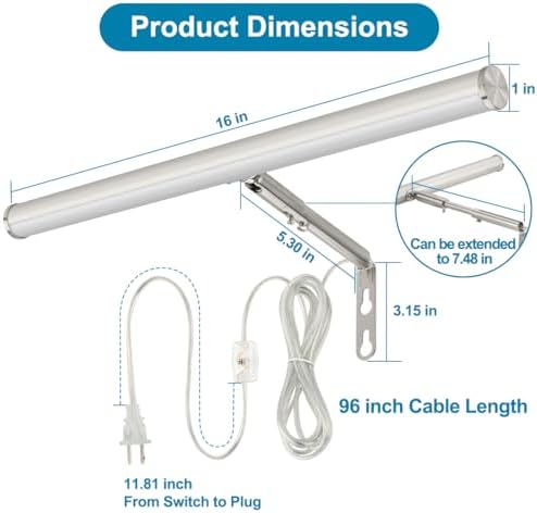 Brushed Nickel Plug-in LED Picture Light