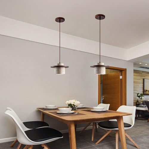 E26 Travertine Hanging Lamp, Natural Yellow
