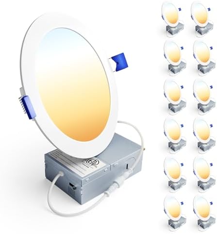 Ensenior 12 Pack 6 Inch LED Recessed Ceiling Light