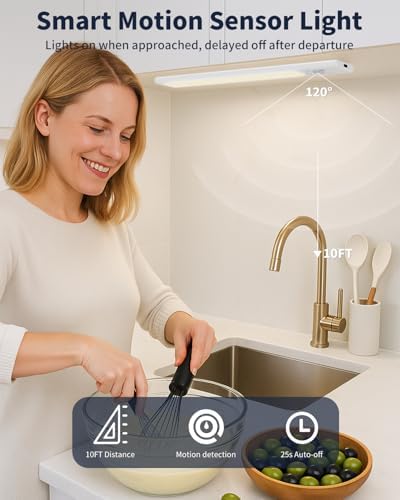 3-Pack 12 Inch Rechargeable Motion Sensor Under Cabinet Lights