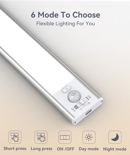 Under Cabinet LED Motion Sensor Lights, 2200mAh, 2 Pack