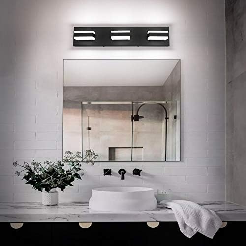 SOLFART 3-Light Black LED Bathroom Vanity Light