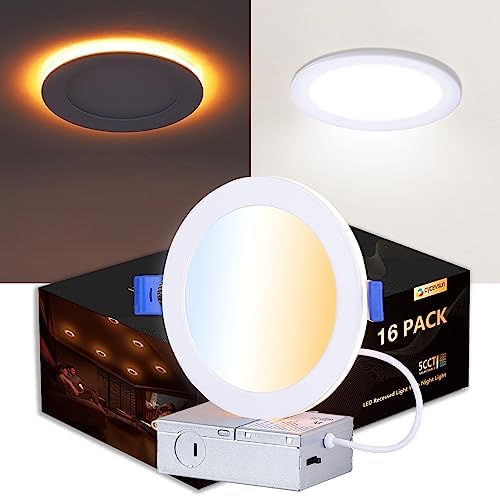 CycevSun 16 Pack 6 Inch Canless LED Recessed Lights