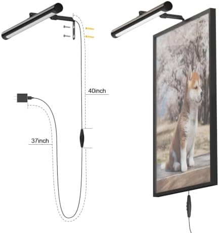 Plug-in 16" Adjustable LED Picture Light, Black
