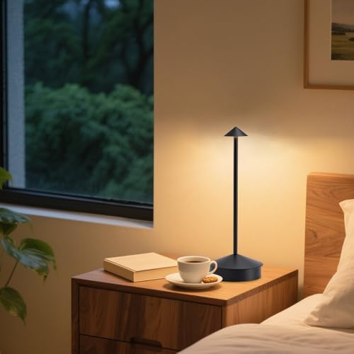 EJQ 2 Pack Cordless LED Table Lamps, Black