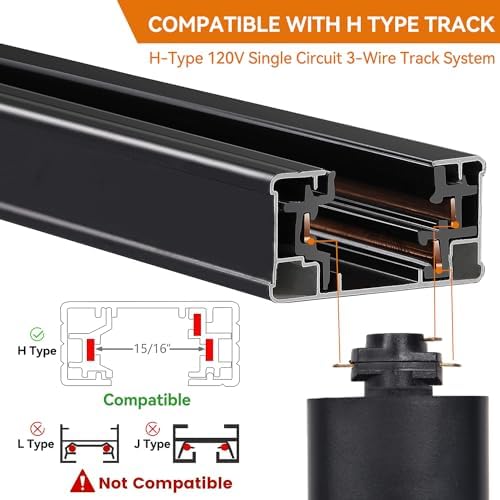 H Type GU10 Track Lighting Heads, 8 Pack