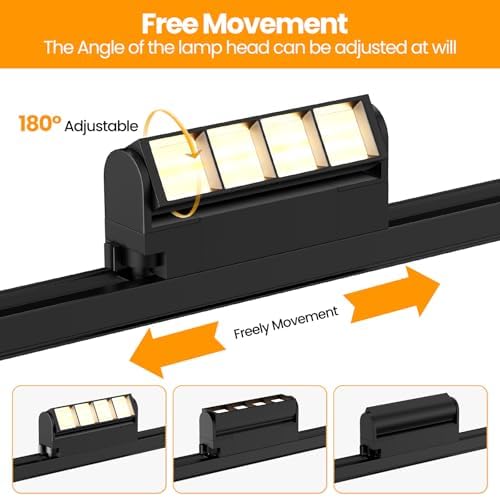 3-Pack Linear H-Track Lighting Heads, Black