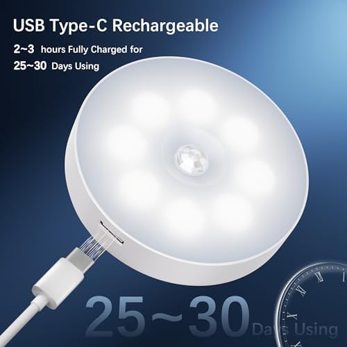 Under Cabinet Light Motion Sensor - Rechargable Closet Puck Lights
