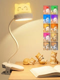 Rechargeable RGB Clip-on Cat Lamp, Dimmable Night Light