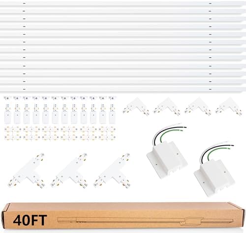 40FT H Track Lighting Rails Kit, White