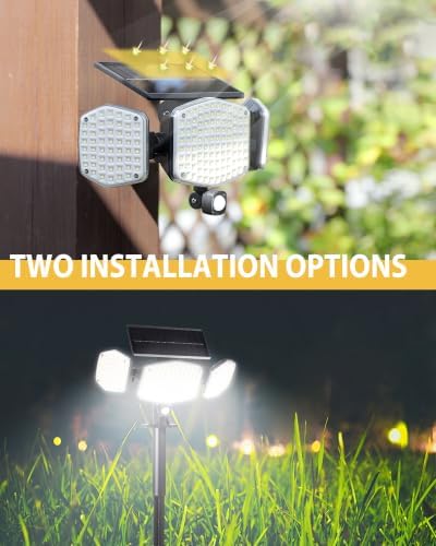 1-Pack Solar Motion Sensor Outdoor Light with Stake