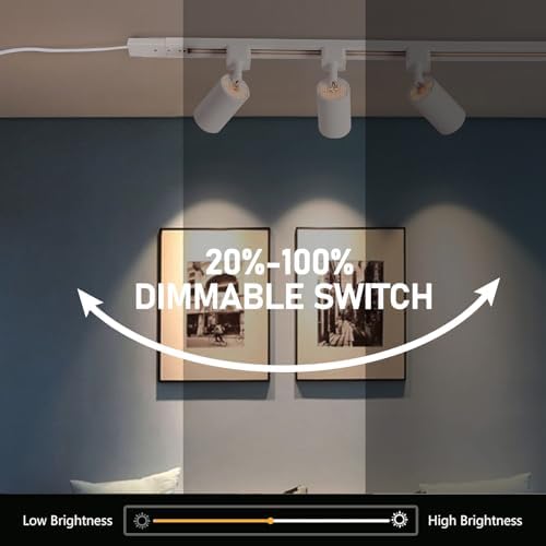 3-Color Dimmable Plug-In Track Lighting, 3-Light White