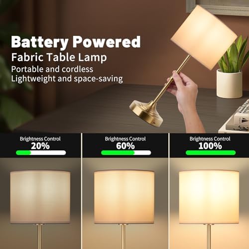 HAPYGI Portable Cordless Table Lamp, 5200mAh, Antique Brass