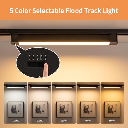 mirrea 3-Pack H-Type Dimmable LED Track Heads, Black